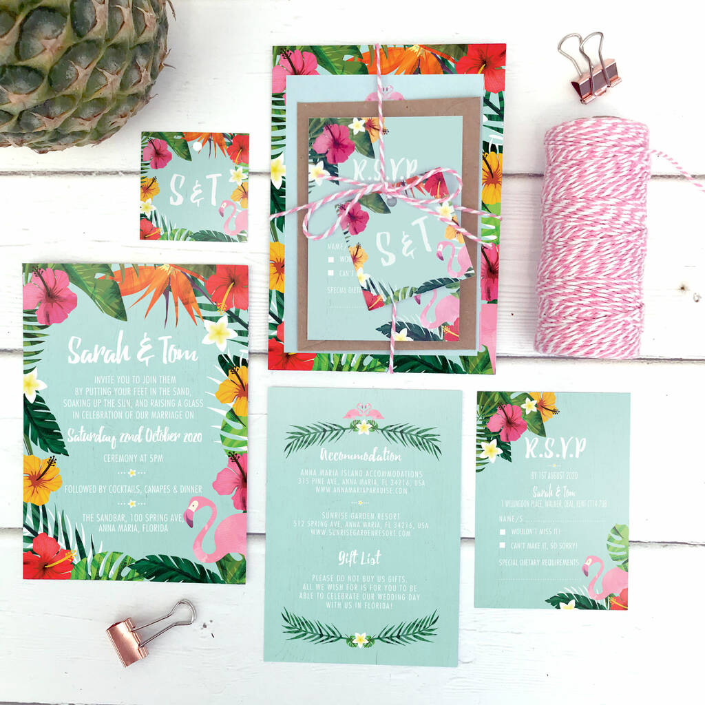 Tropical Palms Wedding Stationery, 1 of 11