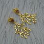 Green Pink Tourmaline Earrings: Gold Plated Sterling Silver, October Birthstone, thumbnail 2 of 9
