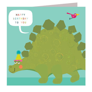 Happy Birthday Stegosaurus Card, 2 of 4
