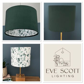 Teal Green Abstract Paint Splat Lampshades, 8 of 8