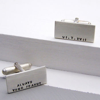 Silver Personalised Mens Cuff Links, 2 of 7