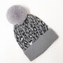 Cosy Leopard Knit Beanie Hat, thumbnail 4 of 4