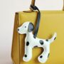 Faux Leather Dalmatian Dog Bag Charm, thumbnail 1 of 3