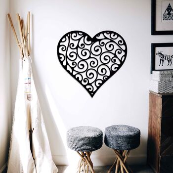 Abstract Wooden Love Heart Wall Art Home Decor, 8 of 9