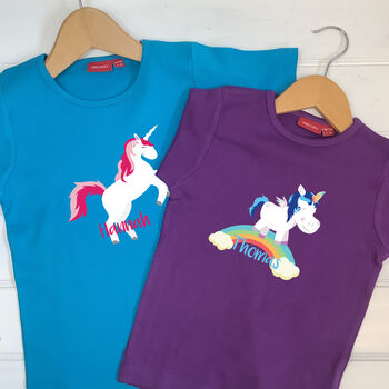 Child's Personalised Unicorn T Shirt, 2 of 8
