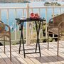 Set Of Two Small Black Side Table Folding Tray Table, thumbnail 3 of 9