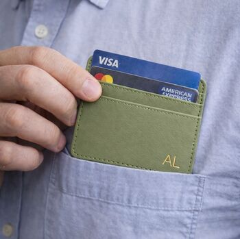Green Personalised Vegan Card Holder, 2 of 4