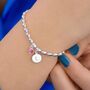 Personalised Silver Birthstone And Initial Bracelet, thumbnail 1 of 8
