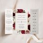 Burgundy Rose Gatefold Wedding Invitations, thumbnail 1 of 5