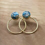 18k Gold Vermeil Plated Turquoise Hoop Earrings, thumbnail 3 of 5