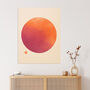 Orange Sun Simple Abstract Modern Wall Art Print, thumbnail 1 of 6