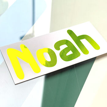 Fluorescent Name Decal Personalised Kids Name Sticker, 5 of 6