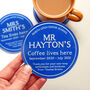 Personalised Blue Plaque Coaster Gift For Teacher, thumbnail 1 of 5