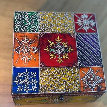 Square Indian Jewellery / Treasure Box, 4 of 6