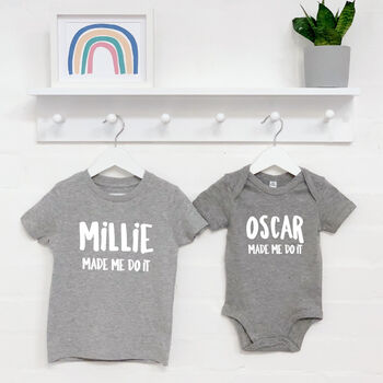 Made Me Do It Personalised Childrens Clothing Set, 3 of 8