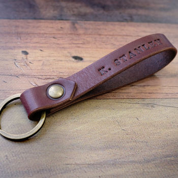 Personalised Italian Leather Keyring By Hide & Home