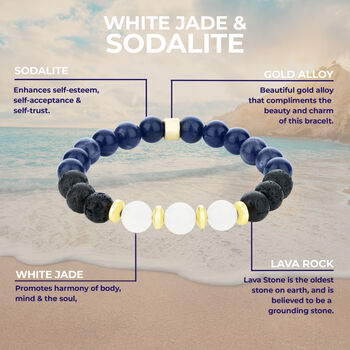 Sodalite Lava Stone Aromatherapy Bracelet Gift Set, 5 of 6