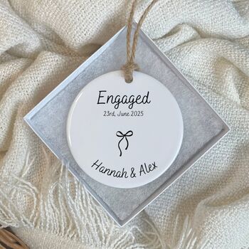 Engaged Ornament, Engaged Keepsake, Engagement Gift, 2 of 3