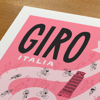Grand Tours Cycling Art, Giro Poster, Gift For Cyclist, 6 of 8