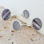 Silver Marble Cufflinks, thumbnail 1 of 6