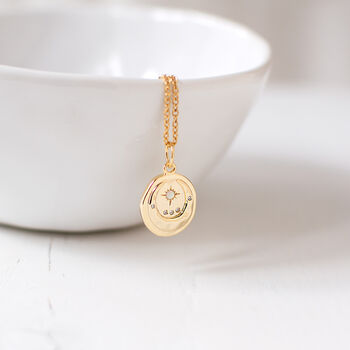 Gold Plated Crescent Necklace, 5 of 7