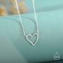 Sterling Silver Delicate Hammered Heart Necklace, thumbnail 5 of 11