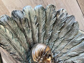 Art Deco Bronze Lady Figurine Silver Dress And Fan 38cm, 11 of 12