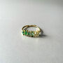 18k Gold Plated Green Multi Jewelled Adjustable Ring, thumbnail 2 of 4