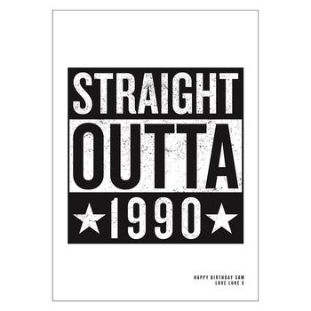 Personalised 'Straight Outta Compton' Birth Year Print, 3 of 6