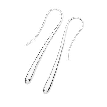 925 Sterling Silver Long Solid Drop Earrings, 2 of 3