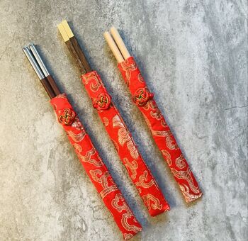 Luxury Personalised Wooden Chopsticks Gift, 6 of 6