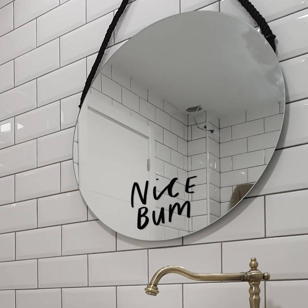 Nice Bum Mirror Decal Bathroom Decor, 1 of 2