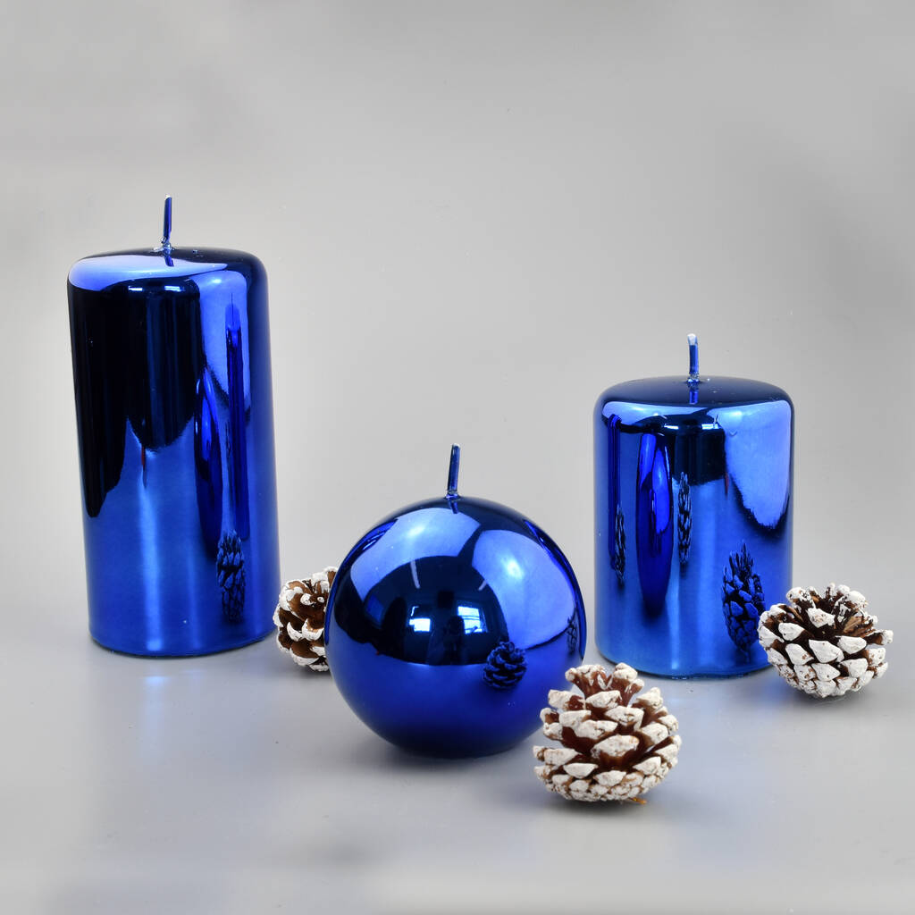 Blue Glass Effect Candles By G Decor By G Decor