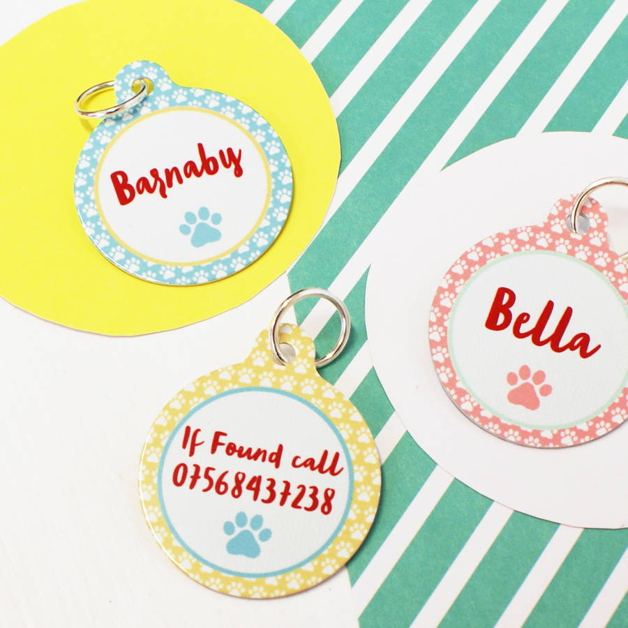 Personalised Colourful Dog Or Cat ID Tag By Sparks Living