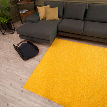 The Rugs Plain Yellow Shaggy Rug, 3 of 11
