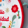 Punchneedle Feliz Navidad Kitsch Christmas Wreath, thumbnail 2 of 7