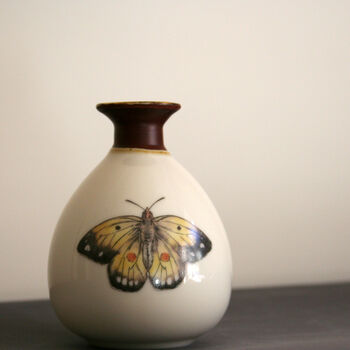 Small Ceramic Butterfly Bud Vase Brown, 2 of 3