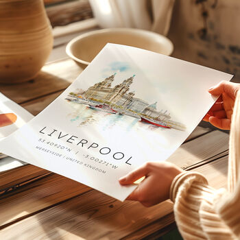 Liverpool City Landmark Travel Poster, 3 of 7