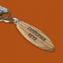 'The Campervan' Oak Surfboard Keyring, thumbnail 1 of 2