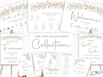 Wedding Thank You Cards Pink Wild Flower, 5 of 6