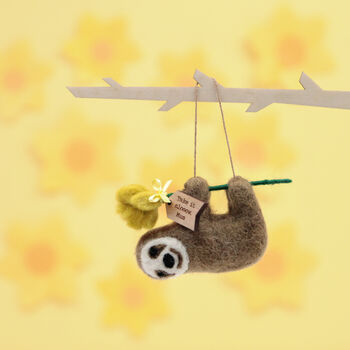 Personalised Felt Sloth And Flower Decoration, 4 of 8
