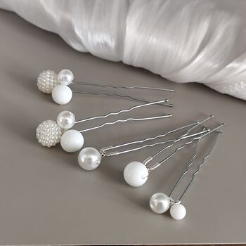 Set Of Five Pearl Bridal Hair Pins, 5 of 11
