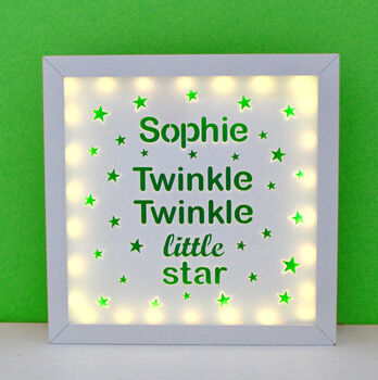 Personalised Twinkle Twinkle Little Star Box Light, 9 of 12