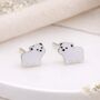 Sterling Silver Polar Bear Stud Earrings – 8mm, thumbnail 1 of 5