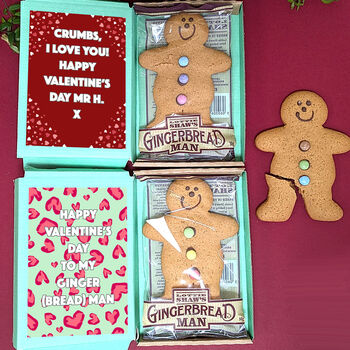 Personalised Gingerbread Man Valentines Letterbox Gift, 2 of 4