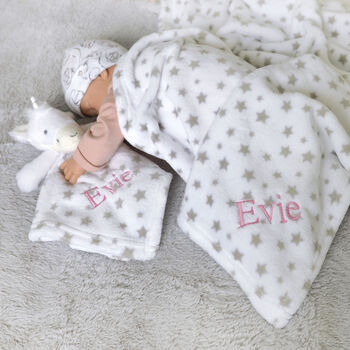 Personalised Unicorn Comforter And Blanket Set, 4 of 7