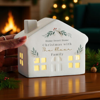 Personalised Christmas Foliage LED House, 3 of 5
