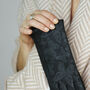 Butterfly Brocade Suede Stretchy Fabric Gloves, thumbnail 8 of 12