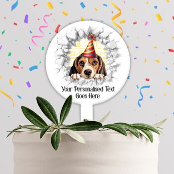 Personalised Beagle Birthday Break Through Dog, 3 of 8