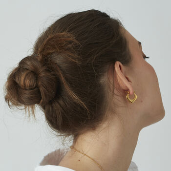 Women's Pointed Hoop Earrings, 5 of 5